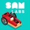 The Curious Cars app is the companion to SAM’s Curious Cars kit that helps you build and program your own remote control (and a little curious) cars