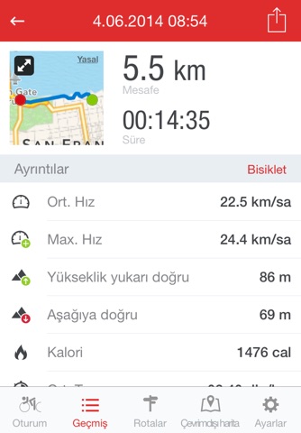 Runtastic Road Bike GPS screenshot 2