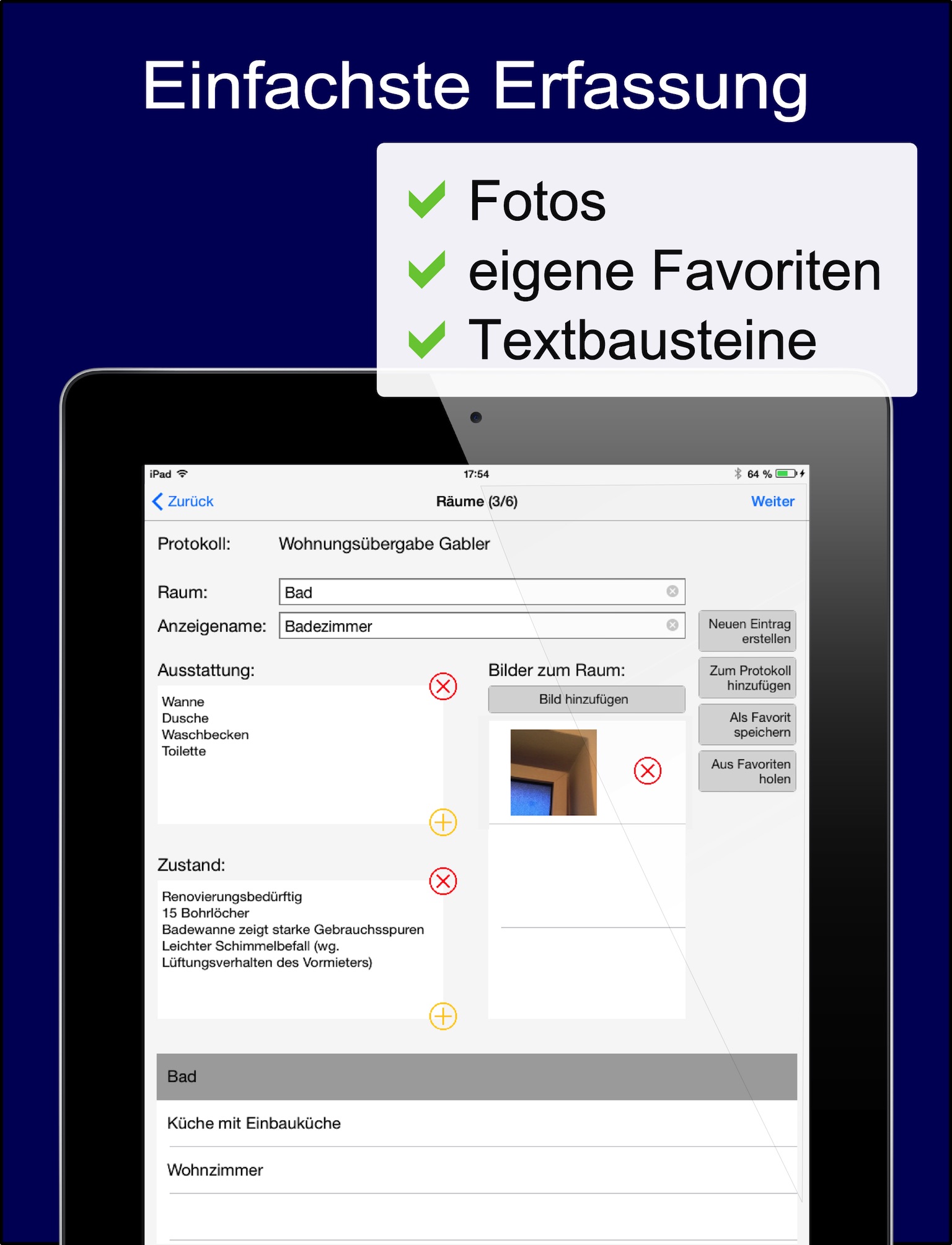 immoKing PRO - Wohnungsübergabe-Protokolle screenshot 3