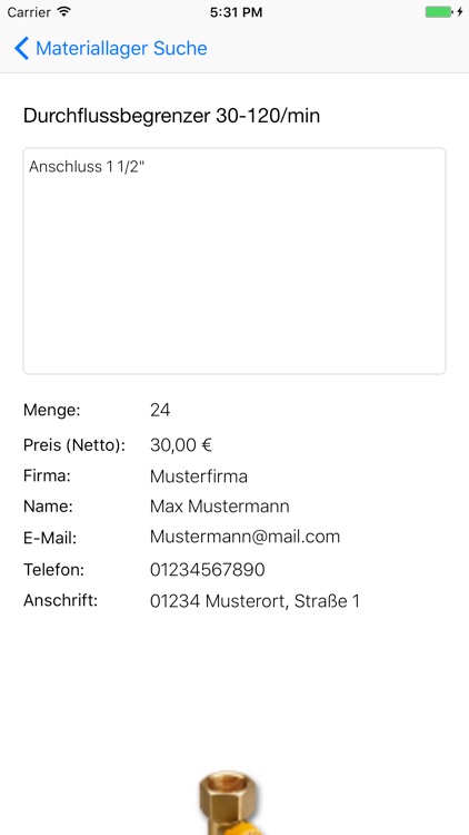 Materiallager Suche