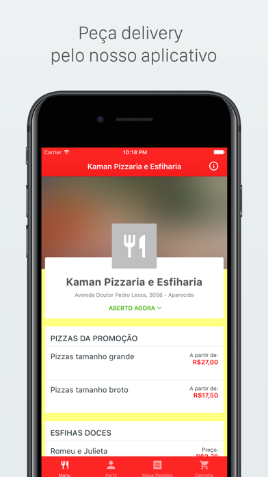 How to cancel & delete Kaman Pizzaria e Esfiharia Delivery from iphone & ipad 1