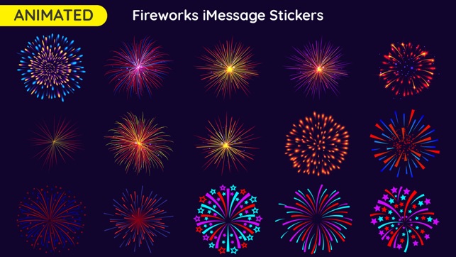 Animated Fireworks Stickers