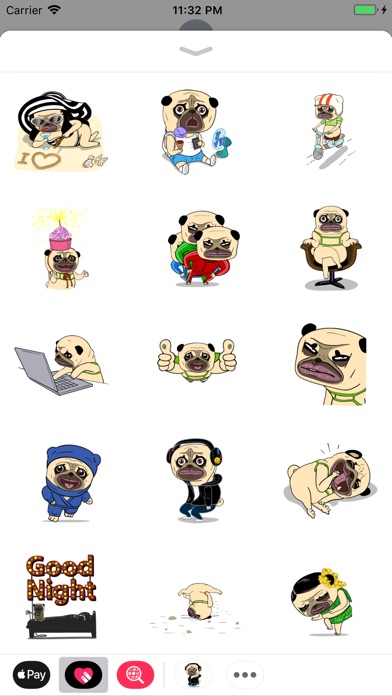Pug Dog Animated Sticker Pack screenshot 2
