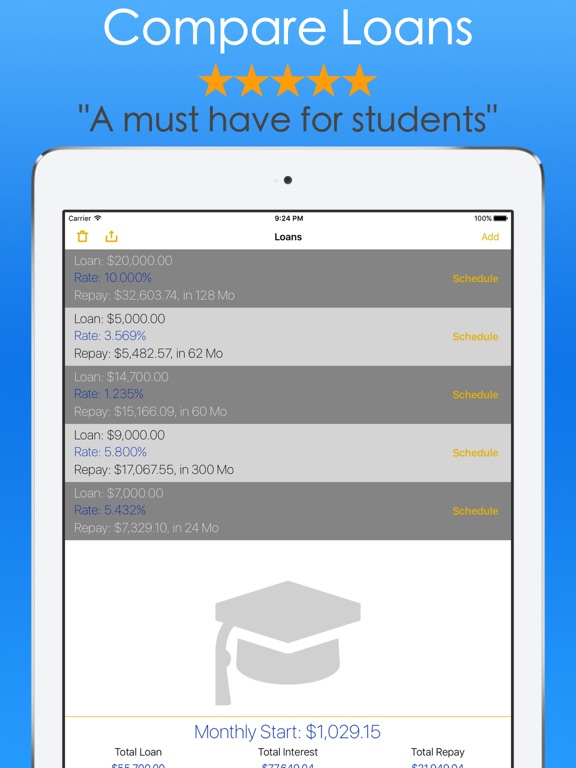 student loans calculator debt payoff tracker vue app price drops student loan caculator
