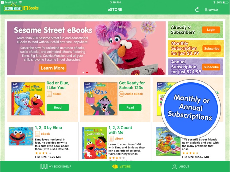 Sesame Street eBooks for iPad