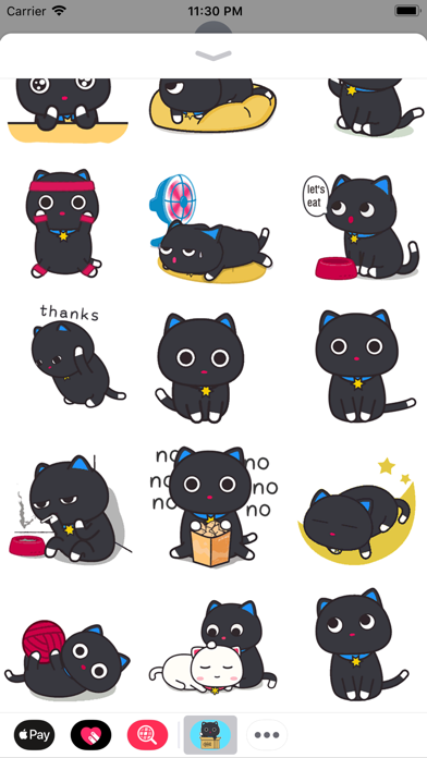 Black Catty Animated Stickers screenshot 2