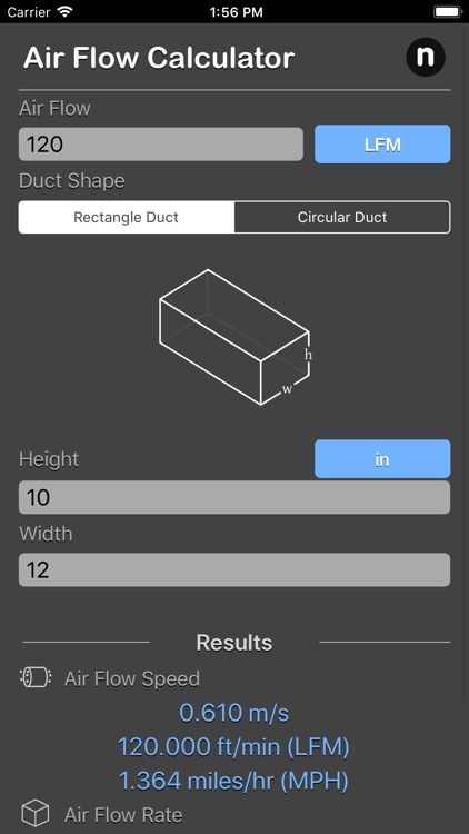 flow air conversion Conversion Nitrio by Flow Air Calculator