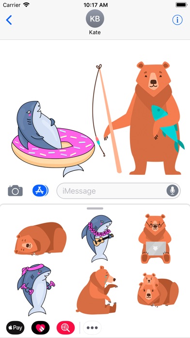 Happy Shark and Bear emoji screenshot 2