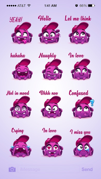 Animated Cute Purple Sticker screenshot 3