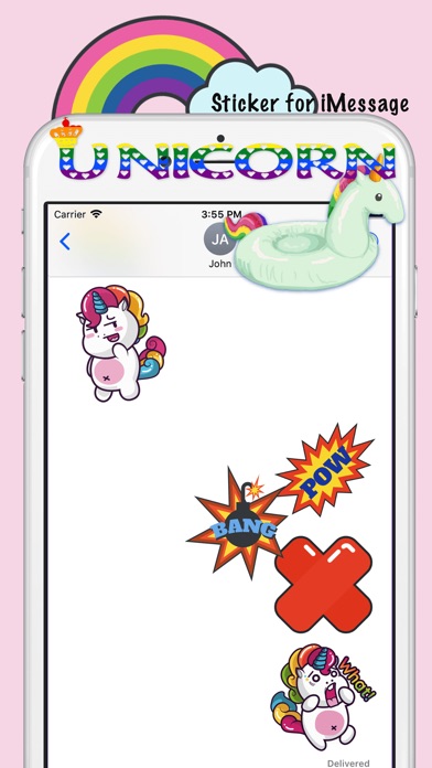 Rainbow Fatty Unicorn Stickers screenshot 3