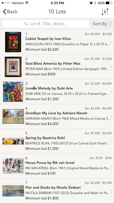 The Loft Fine Art Auctions screenshot 2