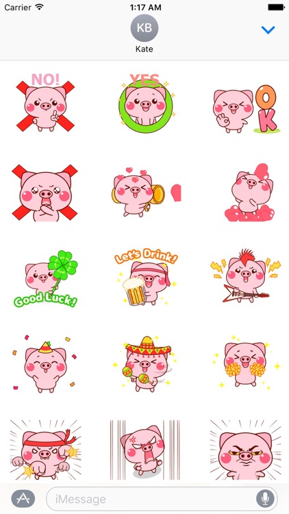 Animated Funny Pig Sticker