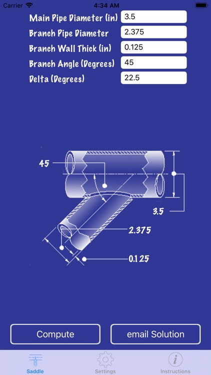 Pipe Saddle Layout Calculator