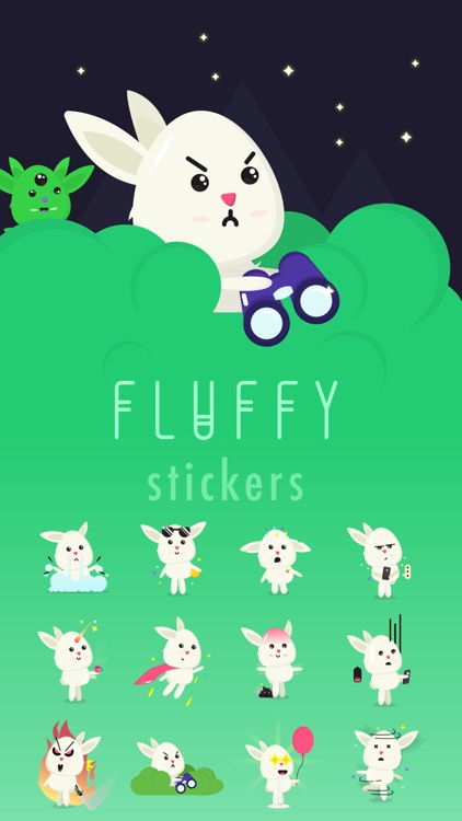 Fluffy - kawaii bunny stickers