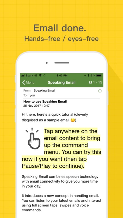 Speaking Email - voice reader