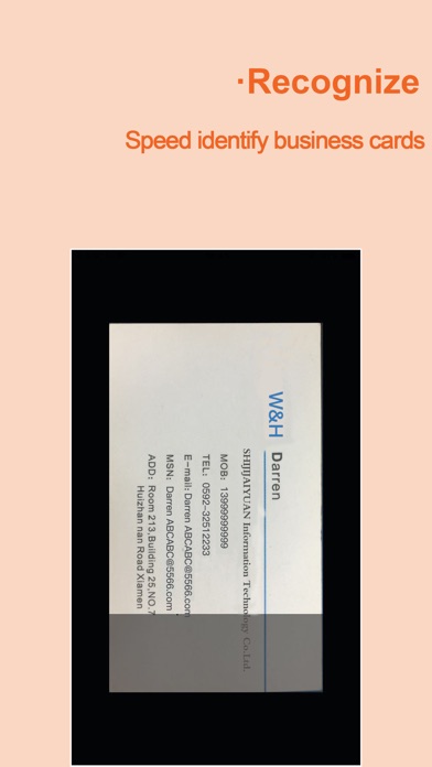 WeCard&business card scanner Screenshots