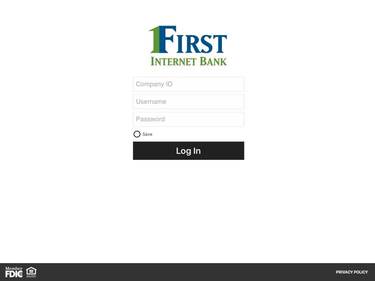 First InternetBankBiz for iPad