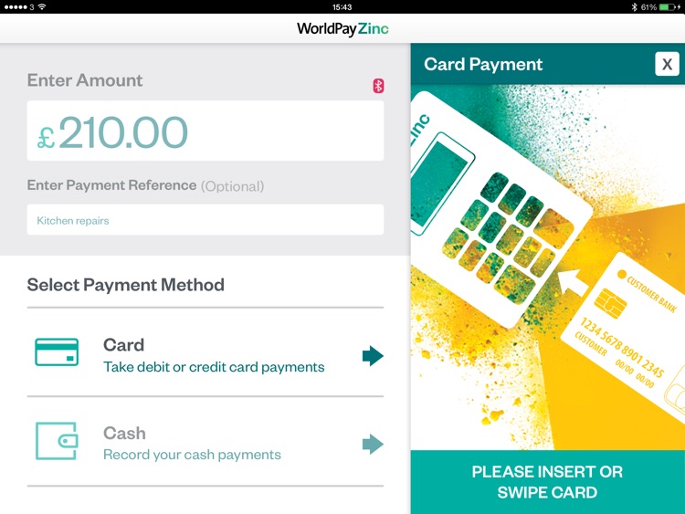 WorldPay Zinc for iPad