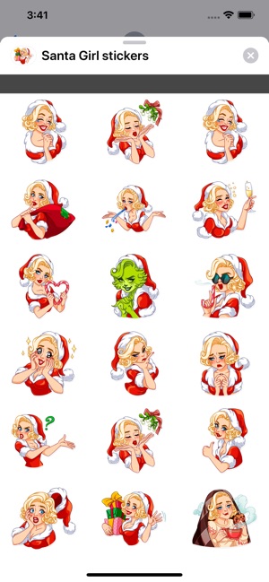 Santa Girl stickers pack