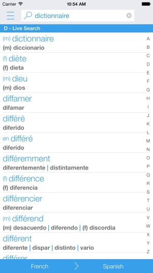 Dictionary Spanish French