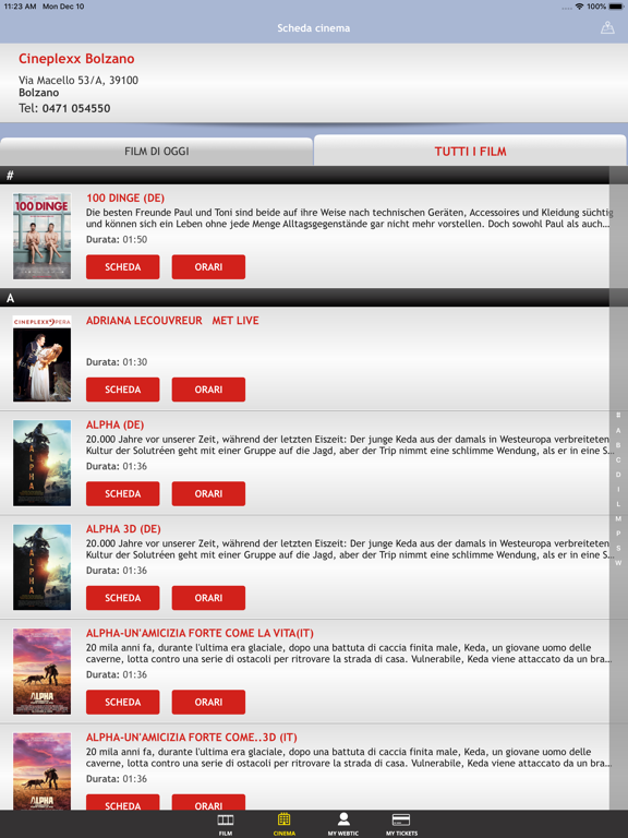 Webtic Cineplexx Bolzano screenshot 2