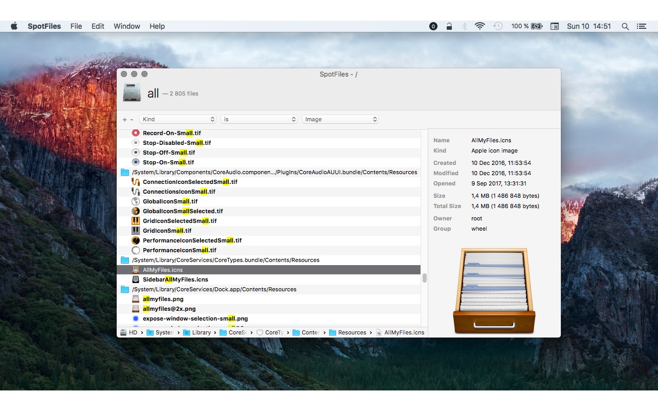 Screenshot do app SpotFiles