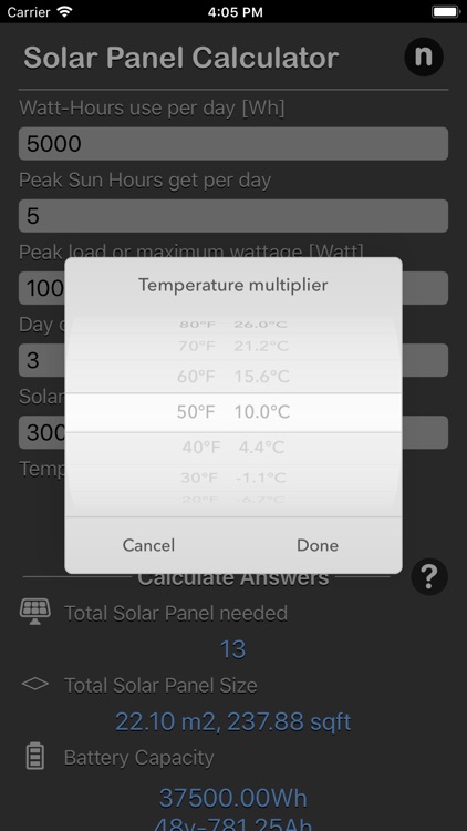 Solar Panel Calculator Plus