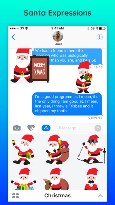 Santa Claus Chat Xmas Sticker screenshot 2