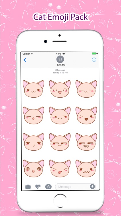Cute Cat Pink Stickers Pack for iMessage screenshot-3