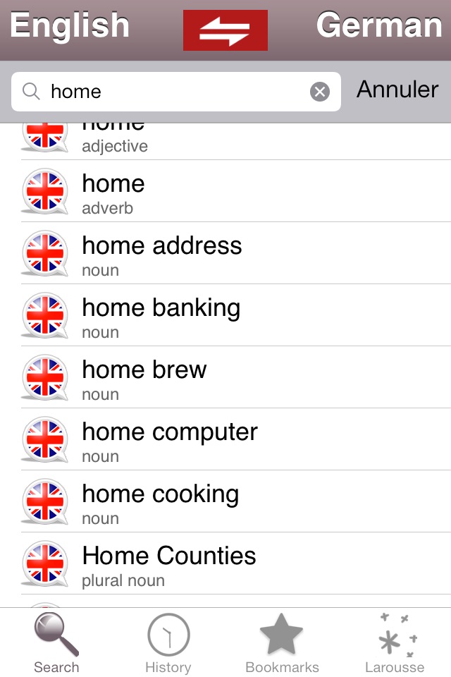 Anglais-Allemand Larousse screenshot 2