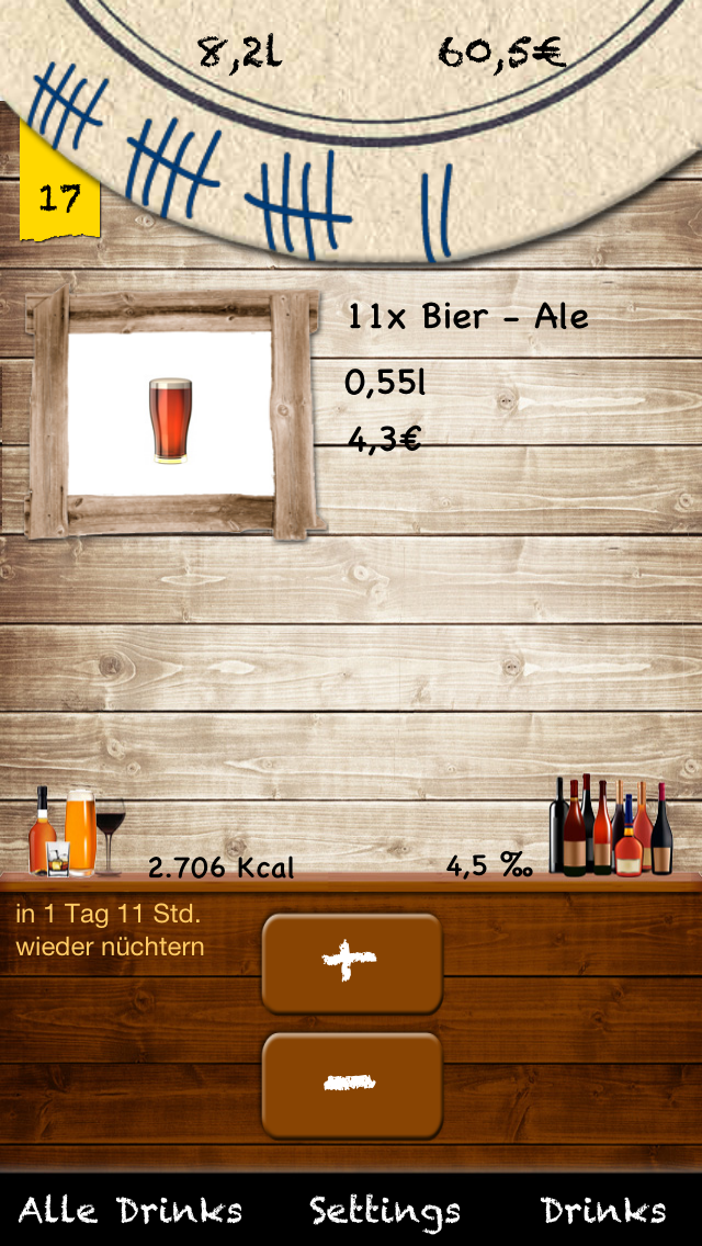 Bierdeckel - Drinks Zähler