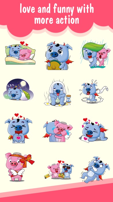 Love Couple Pig Cute Sticker screenshot 2