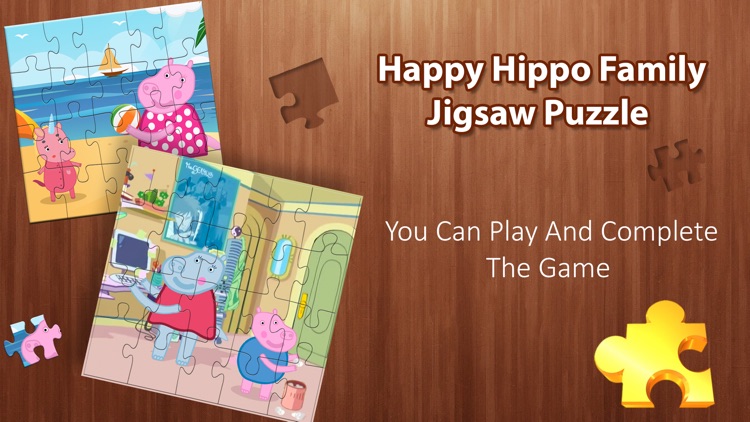 Hippo Family Jigsaw Puzzle