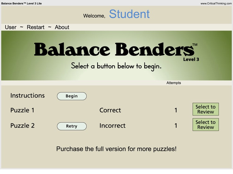 Balance Benders Level 3 (Lite)