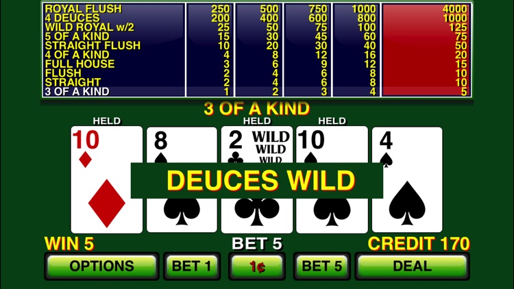 Deuces wild poker app