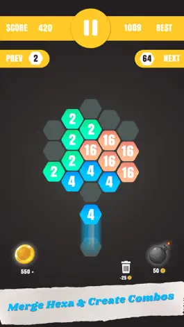 Game screenshot Hex Merge -Fuse & Lapse it up mod apk