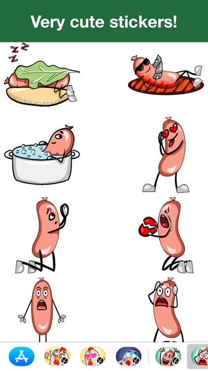 Sausage - Cute stickers