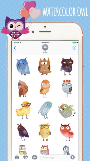 Watercolor Owl Stickers Pack(圖3)-速報App