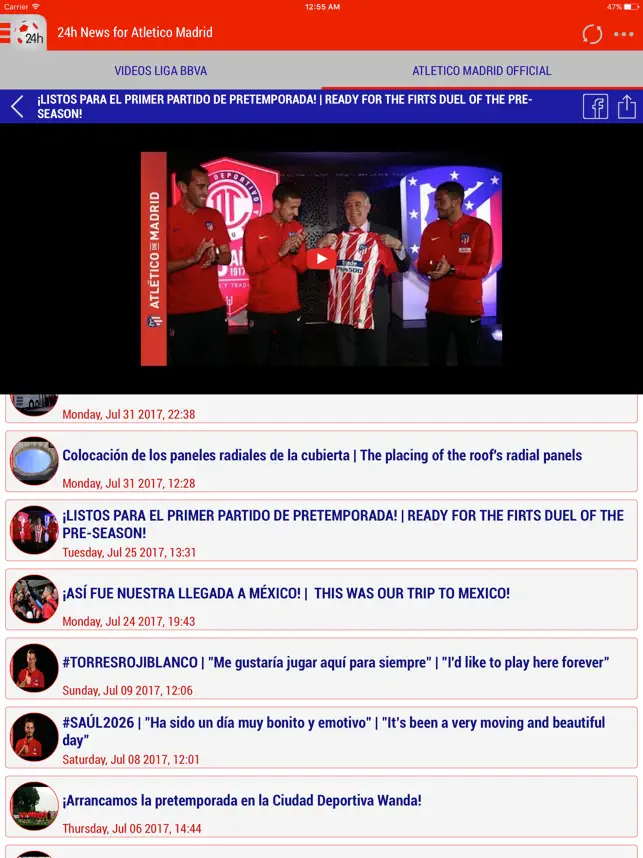 Captura 5 24h News for Atletico Madrid iphone