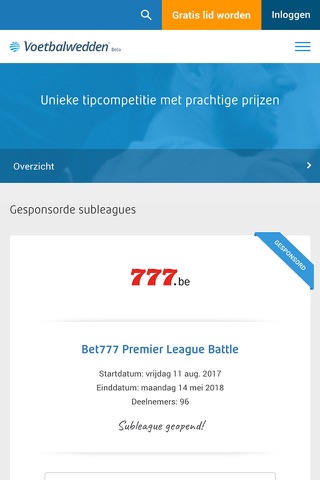Voetbalwedden.net screenshot 2