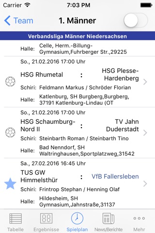 VfB Fallersleben Handball screenshot 2