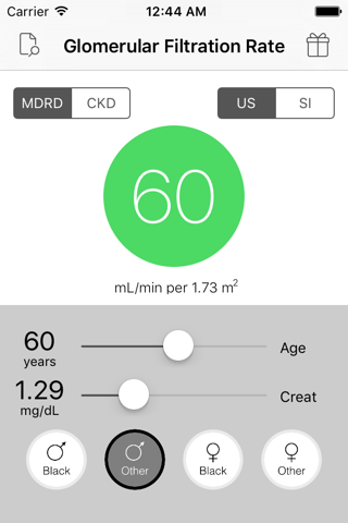 GFR Calculator (MDRD & CKD) - náhled