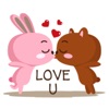 Bear and Rabbit Love LoveMoji