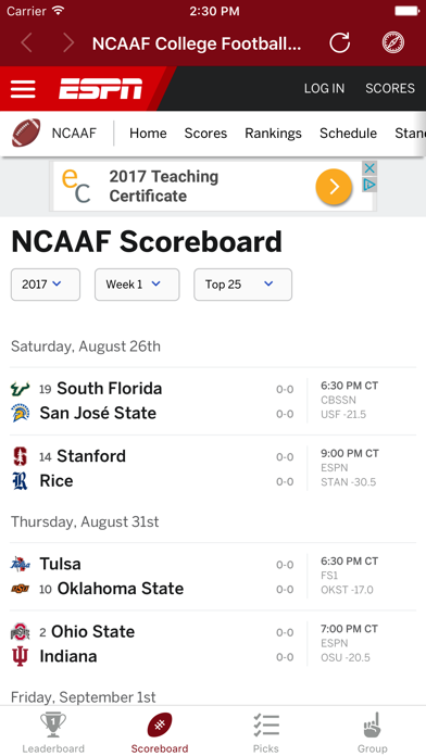 How to cancel & delete CAPS College Football Pick 'em from iphone & ipad 3