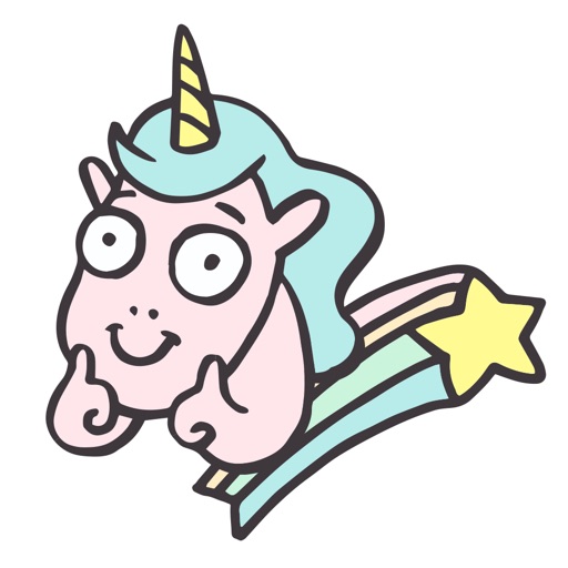 Silly Rainbow Unicorn Sticker Pack for iMessage icon