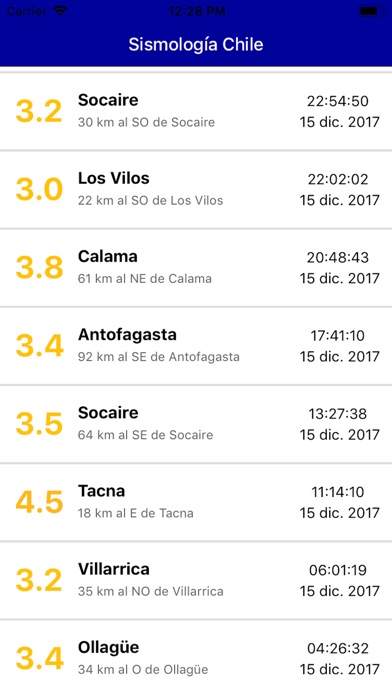 Sismología Chile screenshot 2