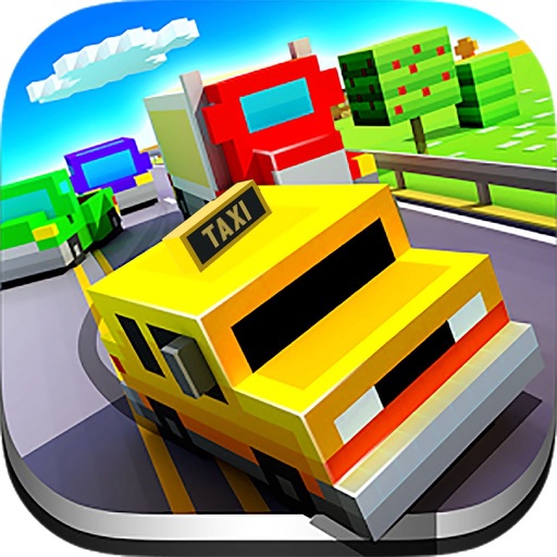 Blocky Pixel Taxi Car Racing 3D icon