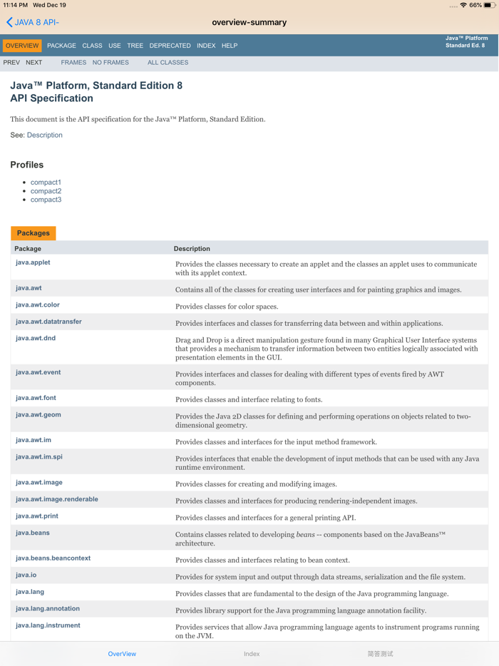 JDK API for java SE 8