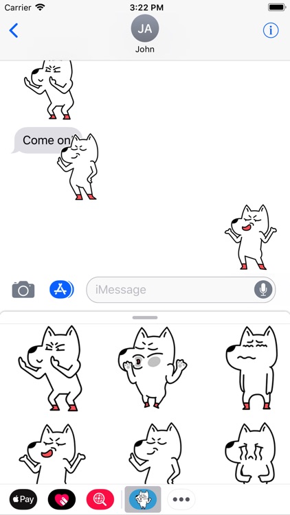 White Dog Animated Stickers