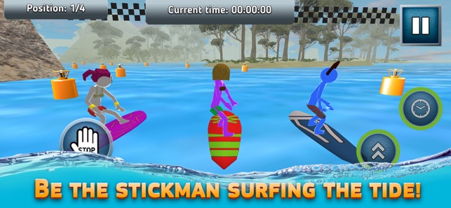 Stickman Surfboard Sports Race